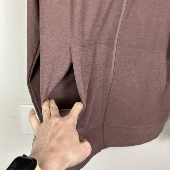 Beyond Yoga Men’s Truffle Brown Heather Freefit Zip Hoodie Size Large NWT - Picture 5 of 11